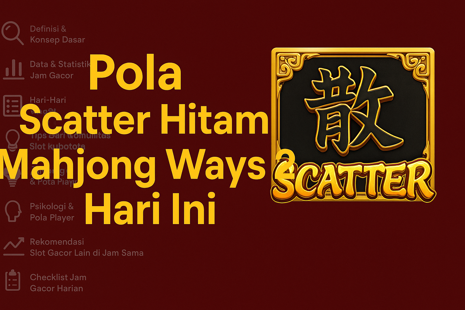 Pola Scatter Hitam Mahjong Ways 2